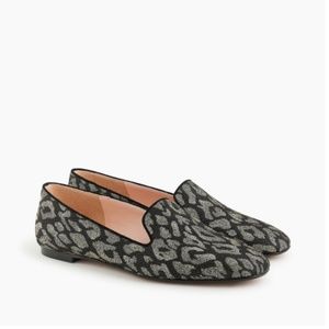 J. Crew Leopard Smoking Slippers NWOT